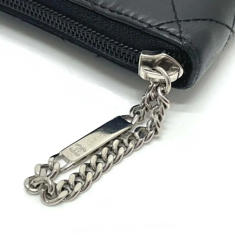 CHANEL Authentic Black Leather Wallet
